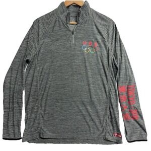 Team USA Olympic Tokyo 1/4 Zip Pullover Gray Large Performance‎